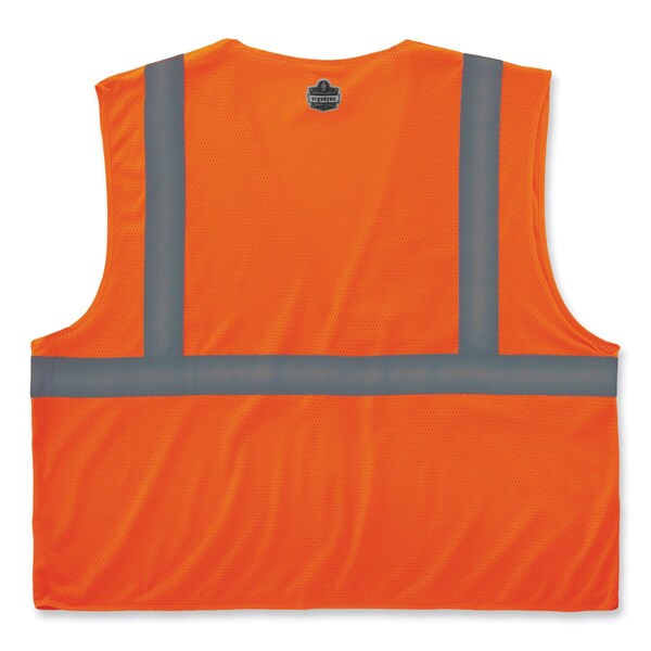 GloWear 8210HL-S Single Size Class 2 Economy Mesh Vest, Polyester, 5X-Large, Orange